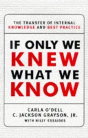 If only we knew what we know the transfer of internal knowledge and best practice