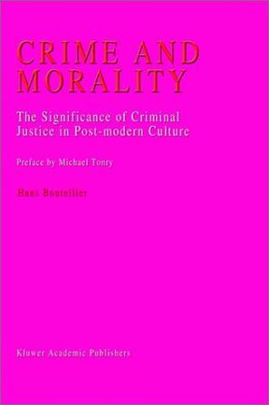 Crime and morality the significance of criminal justice in post-modern culture