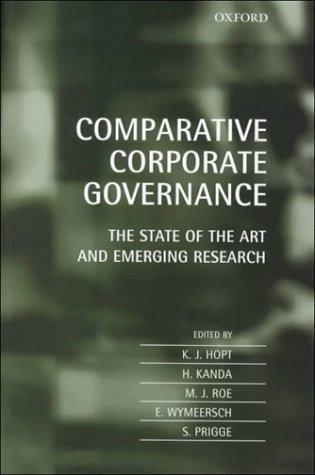 Comparative corporate governance the state of the art and emerging research