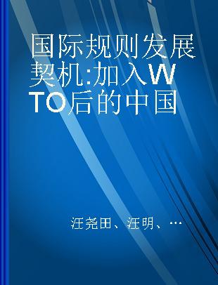 国际规则发展契机 加入WTO后的中国