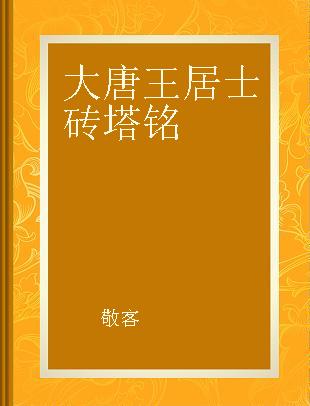 大唐王居士砖塔铭