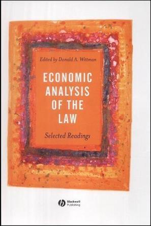 Economic analysis of the law selected readings