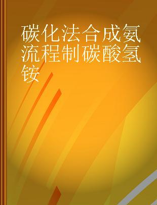 碳化法合成氨流程制碳酸氢铵