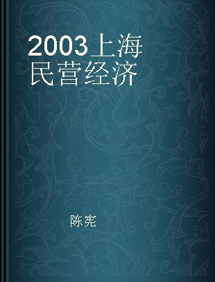 2003上海民营经济