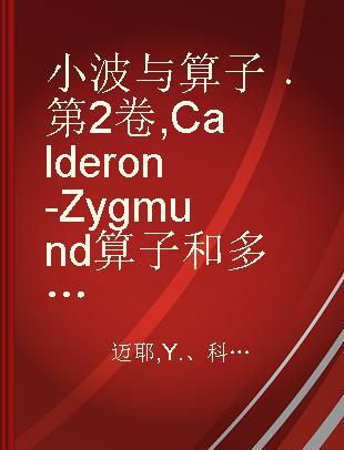 小波与算子 第2卷 Calderon-Zygmund算子和多重线性算子