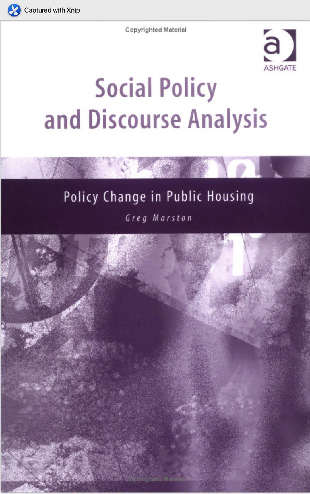 Social policy and discourse analysis policy change in public housing