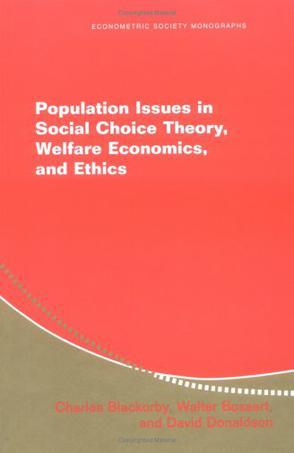 Population issues in social-choice theory, welfare economics and ethics