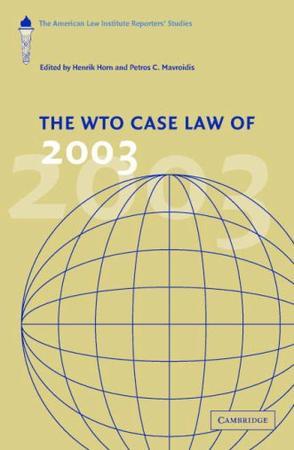 The WTO case law of 2003