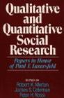 Qualitative and quantitative social research papers in honor of Paul F. Lazarsfeld