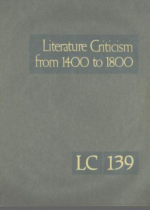Literature criticism from 1400 to 1800. Volume 139