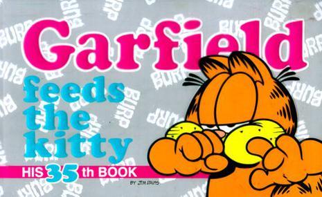 Garfield feeds the kitty