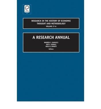 Research in the history of economic thought and methodology a research annual