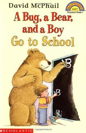 A bug, a bear, and a boy go to school