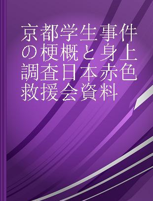 京都学生事件の梗概と身上調査 日本赤色救援会資料