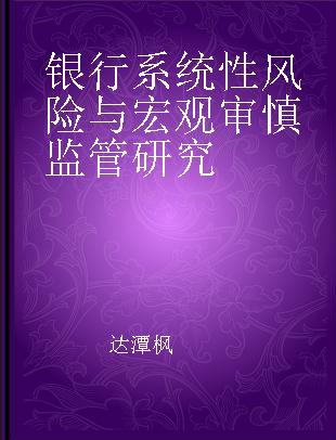 银行系统性风险与宏观审慎监管研究