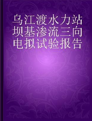 乌江渡水力站坝基渗流三向电拟试验报告