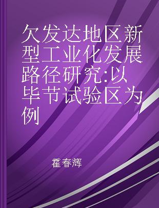 欠发达地区新型工业化发展路径研究 以毕节试验区为例