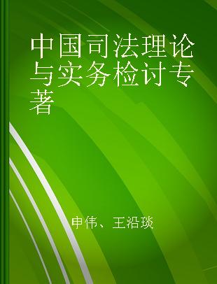 中国司法理论与实务检讨