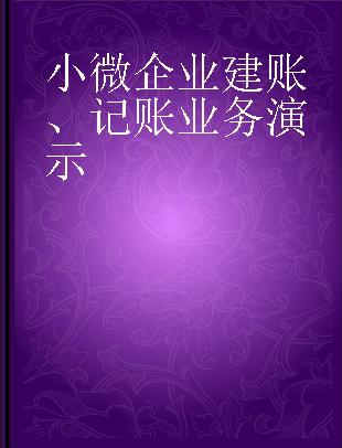 小微企业建账、记账业务演示 案例演示+图表讲解