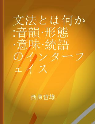 文法とは何か 音韻·形態·意味·統語のインターフェイス