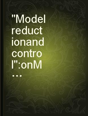 "Model reduction and control" : on Monday, 21 October 1985 /