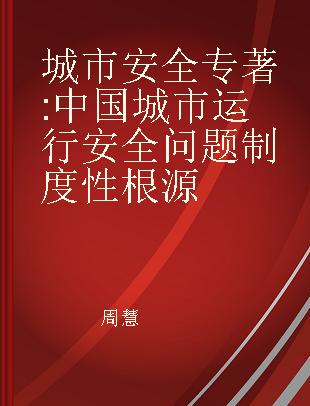 城市安全 中国城市运行安全问题制度性根源