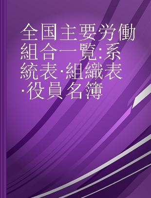 全国主要労働組合一覧 系統表·組織表·役員名簿