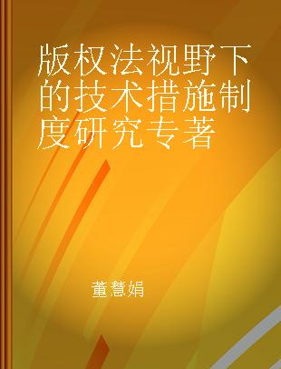 版权法视野下的技术措施制度研究