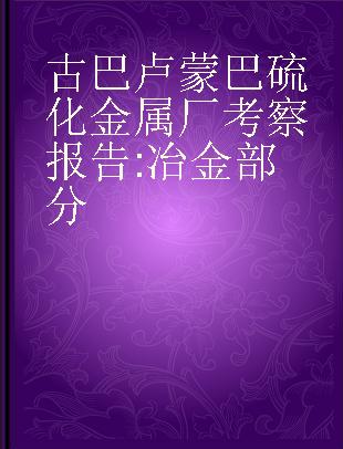 古巴卢蒙巴硫化金属厂考察报告 冶金部分