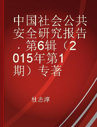 中国社会公共安全研究报告 第6辑（ 2015年第1期）