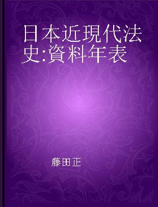 日本近現代法史 資料年表