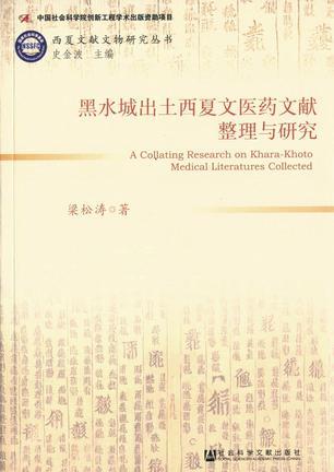 黑水城出土西夏文医药文献整理与研究