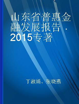 山东省普惠金融发展报告 2015