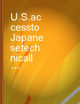 U.S. access to Japanese technical literature : electronics and electrical engineering /