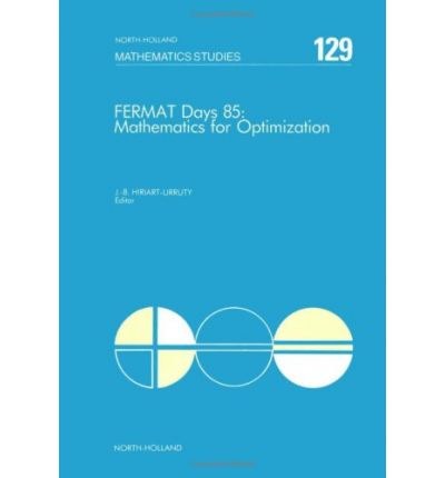 FERMAT Days 85 : mathematics for optimization /