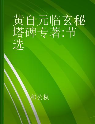 黄自元临玄秘塔碑 节选