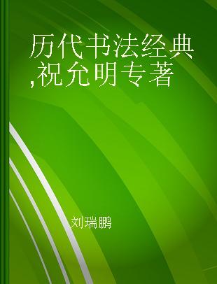 历代书法经典 祝允明