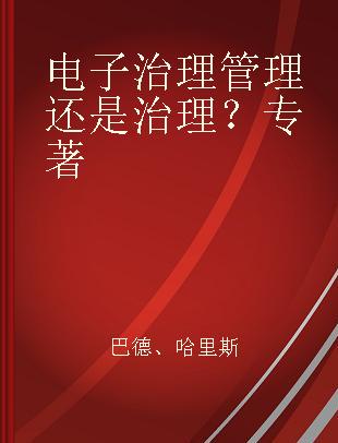 电子治理 管理还是治理？ managing or governing?