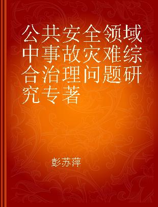 公共安全领域中事故灾难综合治理问题研究