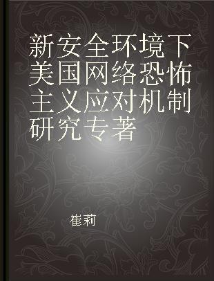 新安全环境下美国网络恐怖主义应对机制研究