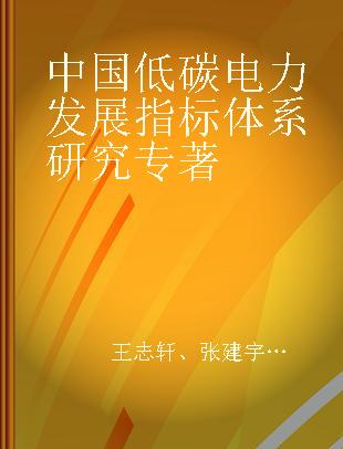 中国电力减排研究 2019 中国低碳电力发展指标体系研究