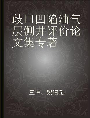 歧口凹陷油气层测井评价论文集