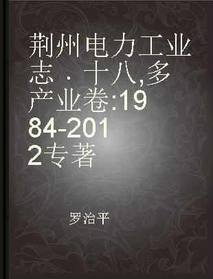 荆州电力工业志 十八 多产业卷 1984-2012
