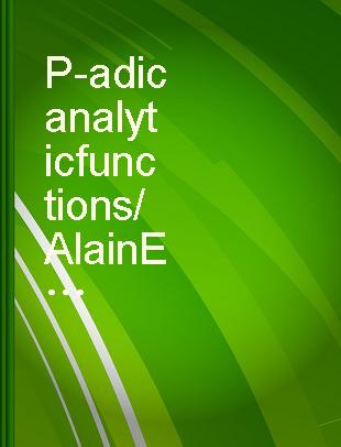 P-adic analytic functions /