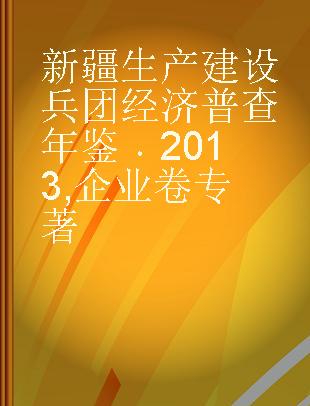 新疆生产建设兵团经济普查年鉴 2013 企业卷