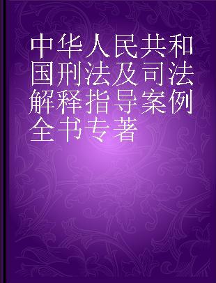 中华人民共和国刑法及司法解释指导案例全书