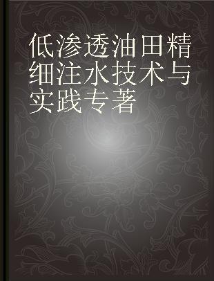 低渗透油田精细注水技术与实践