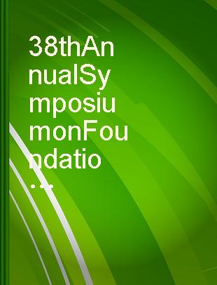 38th Annual Symposium on Foundations of Computer Science proceedings : October 20-22, 1997, Miami Beach, Florida