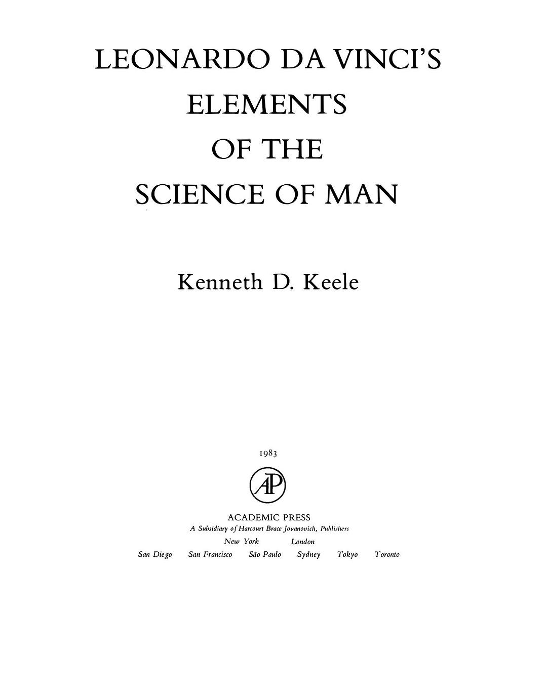 Leonardo da Vinci's elements of the science of man
