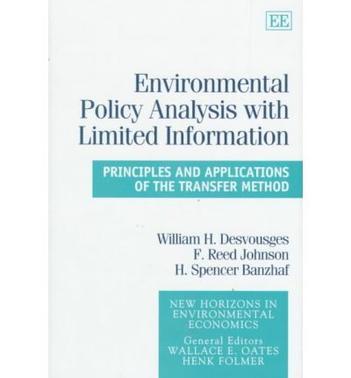 Environmental policy analysis with limited information principles and applications of the transfer method